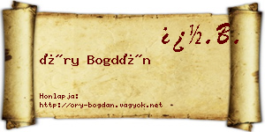 Őry Bogdán névjegykártya